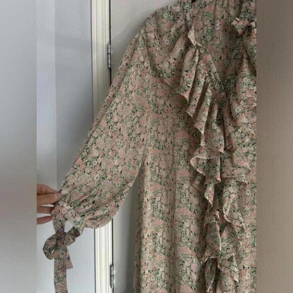 Romantic Boho Maxi Dress Mango Balloon Sleeve Whimsigoth - Picture 4 of 15